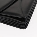 GUCCI Shoulder Bag Leather Vintage Black Gold Auth 146810-8