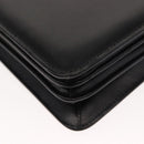 GUCCI Shoulder Bag Leather Vintage Black Gold Auth 146810-17