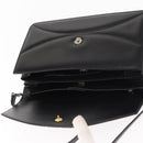 GUCCI Shoulder Bag Leather Vintage Black Gold Auth 146810-9