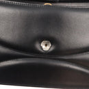 GUCCI Shoulder Bag Leather Vintage Black Gold Auth 146810-10