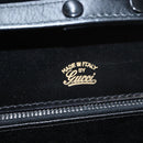 GUCCI Shoulder Bag Leather Vintage Black Gold Auth 146810-19