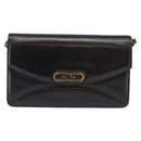 GUCCI Shoulder Bag Leather Vintage Black Gold Auth 146810-13