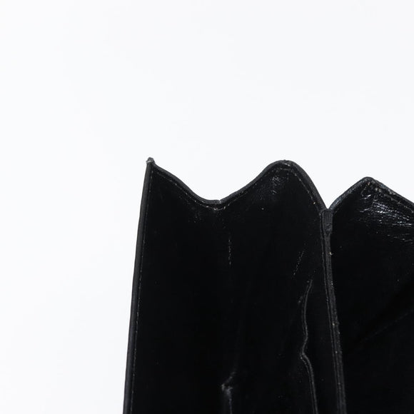 GUCCI Shoulder Bag Leather Vintage Black Gold Auth 146810