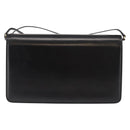 GUCCI Shoulder Bag Leather Vintage Black Gold Auth 146810-2