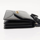 GUCCI Shoulder Bag Leather Vintage Black Gold Auth 146810-3