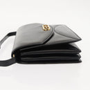 GUCCI Shoulder Bag Leather Vintage Black Gold Auth 146810-4