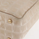 CHANEL New Travel Line Tote Bag Nylon Beige gold CC Auth 146811-15