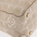 CHANEL New Travel Line Tote Bag Nylon Beige gold CC Auth 146811-16