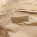CHANEL New Travel Line Tote Bag Nylon Beige gold CC Auth 146811-18