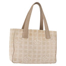 CHANEL New Travel Line Tote Bag Nylon Beige gold CC Auth 146811-1
