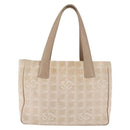 CHANEL New Travel Line Tote Bag Nylon Beige gold CC Auth 146811-13