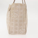CHANEL New Travel Line Tote Bag Nylon Beige gold CC Auth 146811-4
