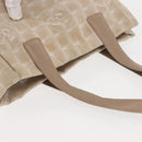 CHANEL New Travel Line Tote Bag Nylon Beige gold CC Auth 146811-6