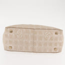 CHANEL New Travel Line Tote Bag Nylon Beige gold CC Auth 146811-5