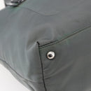 PRADA Tote Bag Nylon Khaki Silver Auth 146817-14
