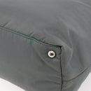 PRADA Tote Bag Nylon Khaki Silver Auth 146817-15
