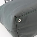 PRADA Tote Bag Nylon Khaki Silver Auth 146817-16