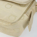 Salvatore Ferragamo Gancini Shoulder Bag Canvas Beige Gold Auth 146818-8