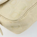 Salvatore Ferragamo Gancini Shoulder Bag Canvas Beige Gold Auth 146818-15