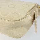 Salvatore Ferragamo Gancini Shoulder Bag Canvas Beige Gold Auth 146818-16