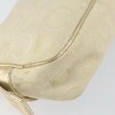 Salvatore Ferragamo Gancini Shoulder Bag Canvas Beige Gold Auth 146818-17