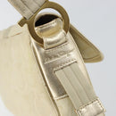Salvatore Ferragamo Gancini Shoulder Bag Canvas Beige Gold Auth 146818-9
