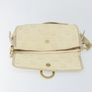 Salvatore Ferragamo Gancini Shoulder Bag Canvas Beige Gold Auth 146818-10