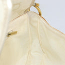 Salvatore Ferragamo Gancini Shoulder Bag Canvas Beige Gold Auth 146818-19