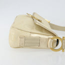Salvatore Ferragamo Gancini Shoulder Bag Canvas Beige Gold Auth 146818-3