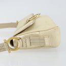 Salvatore Ferragamo Gancini Shoulder Bag Canvas Beige Gold Auth 146818-4