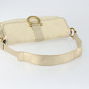 Salvatore Ferragamo Gancini Shoulder Bag Canvas Beige Gold Auth 146818-7