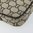 GUCCI GG Plus Supreme Shoulder Bag PVC Navy Gold Auth 146819-14