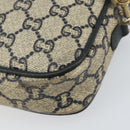 GUCCI GG Plus Supreme Shoulder Bag PVC Navy Gold Auth 146819-15