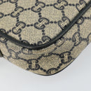 GUCCI GG Plus Supreme Shoulder Bag PVC Navy Gold Auth 146819-16