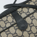 GUCCI GG Plus Supreme Shoulder Bag PVC Navy Gold Auth 146819-17