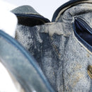 GUCCI GG Plus Supreme Shoulder Bag PVC Navy Gold Auth 146819-21