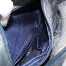 GUCCI GG Plus Supreme Shoulder Bag PVC Navy Gold Auth 146819-12