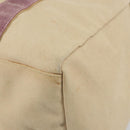 PRADA Hand Bag Canvas Beige Silver Auth 146820-15