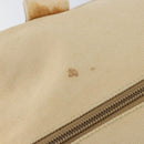 PRADA Hand Bag Canvas Beige Silver Auth 146820-9