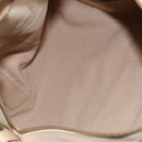 PRADA Hand Bag Canvas Beige Silver Auth 146820-11