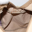 PRADA Hand Bag Canvas Beige Silver Auth 146820-20