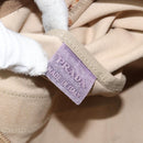 PRADA Hand Bag Canvas Beige Silver Auth 146820-22