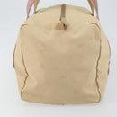 PRADA Hand Bag Canvas Beige Silver Auth 146820-4
