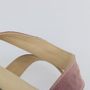 PRADA Hand Bag Canvas Beige Silver Auth 146820-14