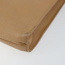 CHANEL COCO Mark Document case Clutch Bag Caviar Skin Beige Gold CC Auth 146822-10