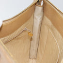 CHANEL COCO Mark Document case Clutch Bag Caviar Skin Beige Gold CC Auth 146822-16