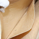 CHANEL COCO Mark Document case Clutch Bag Caviar Skin Beige Gold CC Auth 146822-20