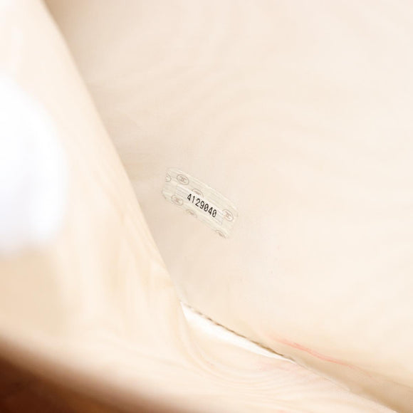 CHANEL COCO Mark Document case Clutch Bag Caviar Skin Beige Gold CC Auth 146822