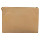 CHANEL COCO Mark Document case Clutch Bag Caviar Skin Beige Gold CC Auth 146822-3