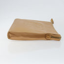 CHANEL COCO Mark Document case Clutch Bag Caviar Skin Beige Gold CC Auth 146822-4